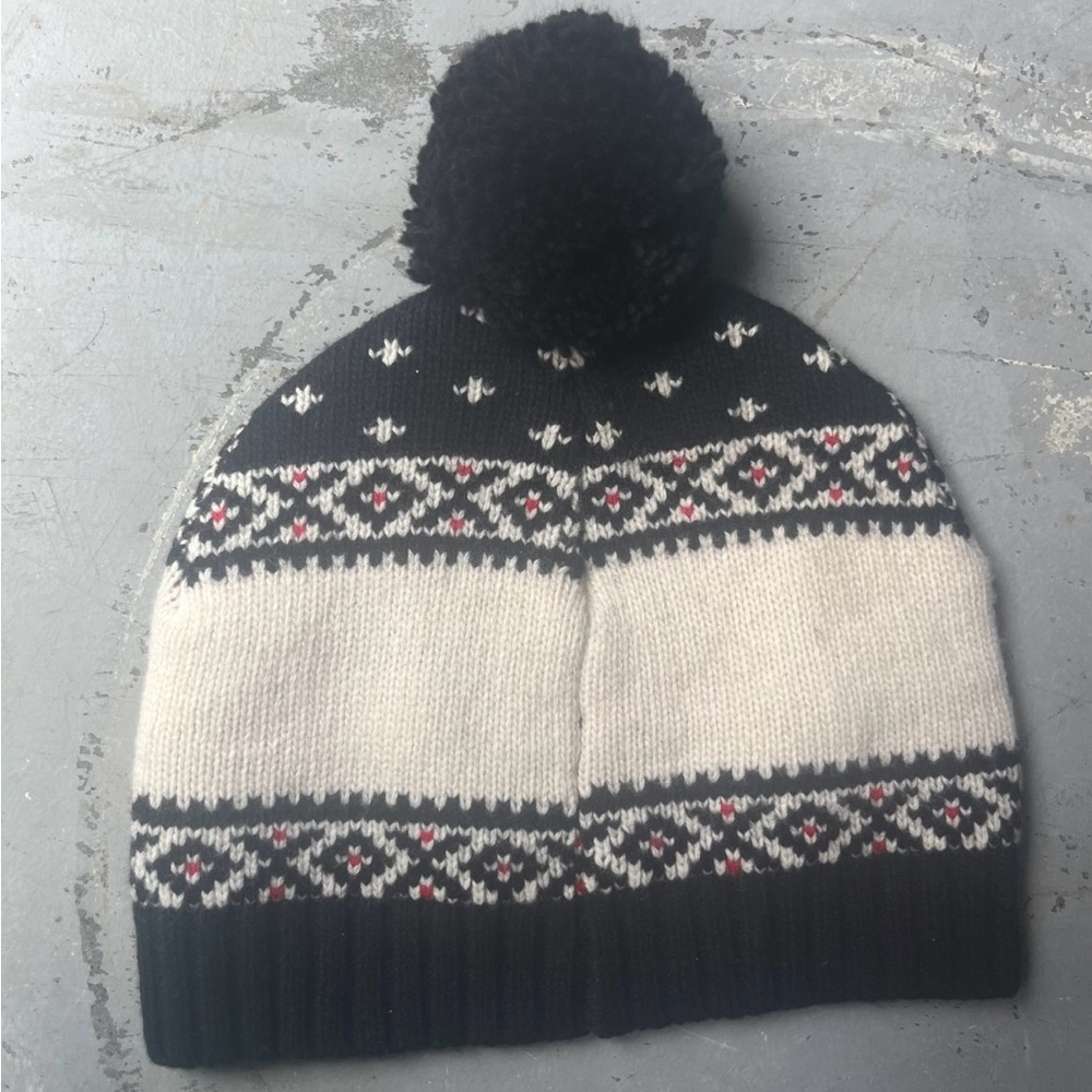 Polo Ralph Lauren Black / Red Wool “Winter Truck” Pom Pom Beanie Cap 67’ - Picture 3 of 3